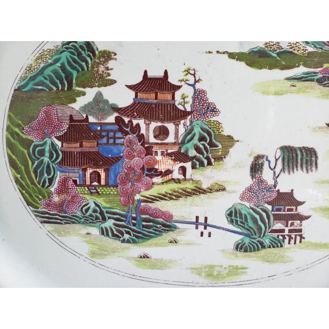 19th Century Mason's Ironstone Pagoda Motif Platter For Sale - Image 9 of 12