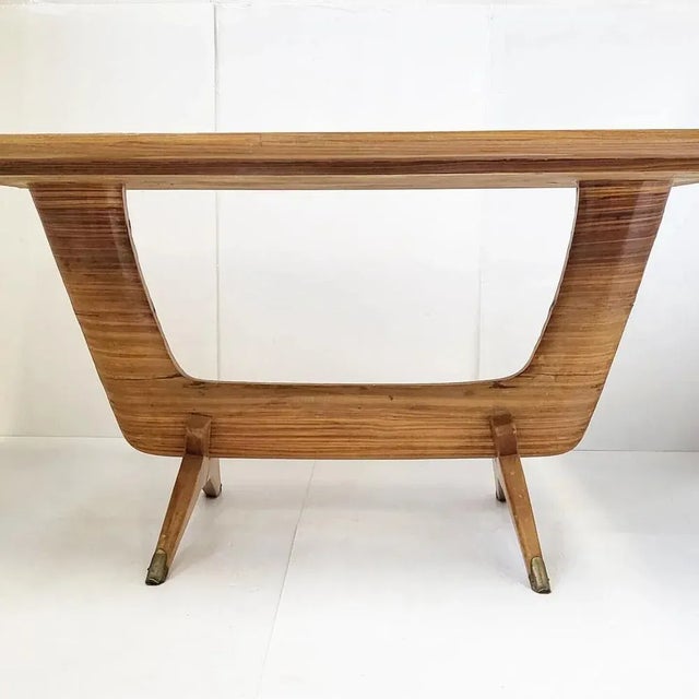 Mid-Century Modern Mid-Century Italian Dining Table in Wood and Glass by Gio Ponti, 1950s For Sale - Image 3 of 12