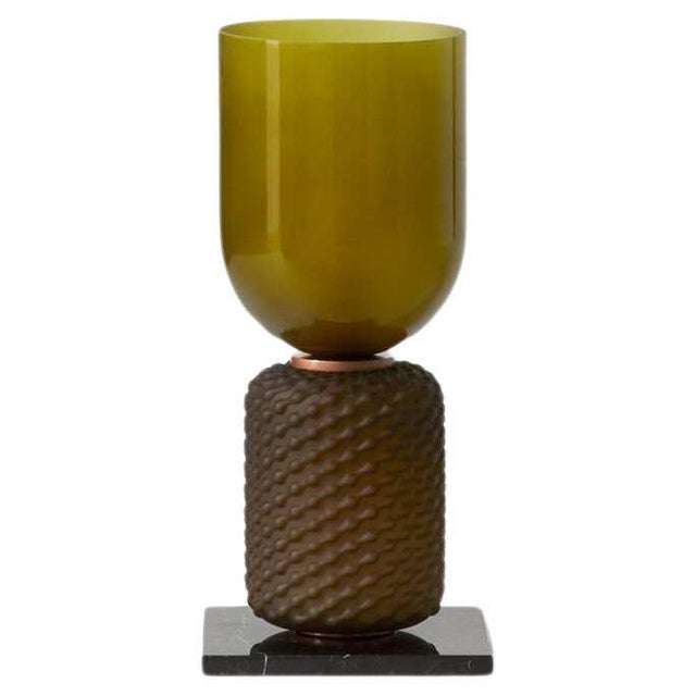Mid-Century Table Lamp in Marble Base and Blown Glass by Cassina Ficupala For Sale - Image 10 of 10