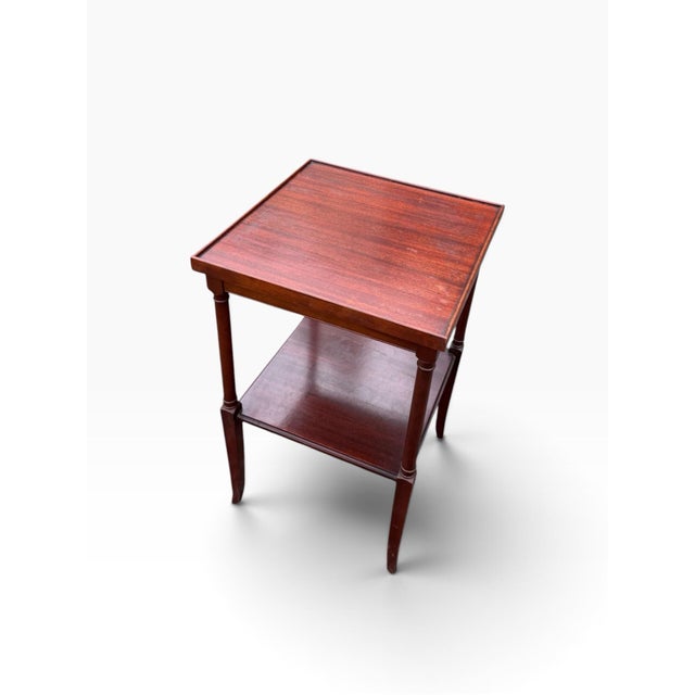 Vintage Mahogany Two-Tier Side Table With Gallery Top For Sale - Image 4 of 9