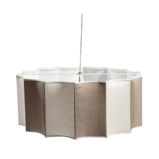 Scalloped Cloth Pendant Light Fixture For Sale
