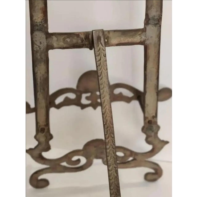 Vintage Ornate Iron Easel Display Stand For Sale - Image 4 of 9