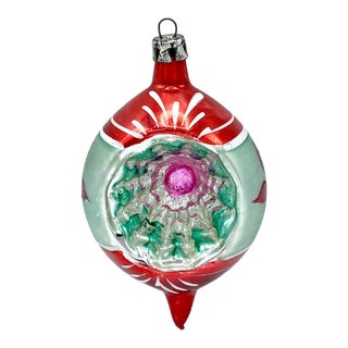 Mid-Century Christmas Glass Indent Ornament For Sale
