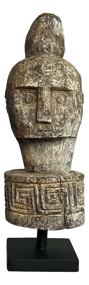 Antique Timor Post Top Figure on Stand
