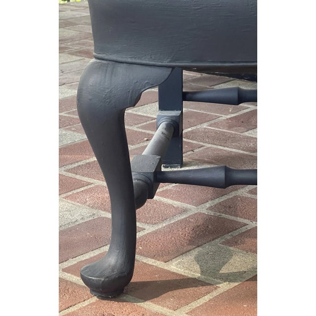 1990s 1990s Vintage Wing Chair With Snake Painted Fabric For Sale - Image 5 of 12