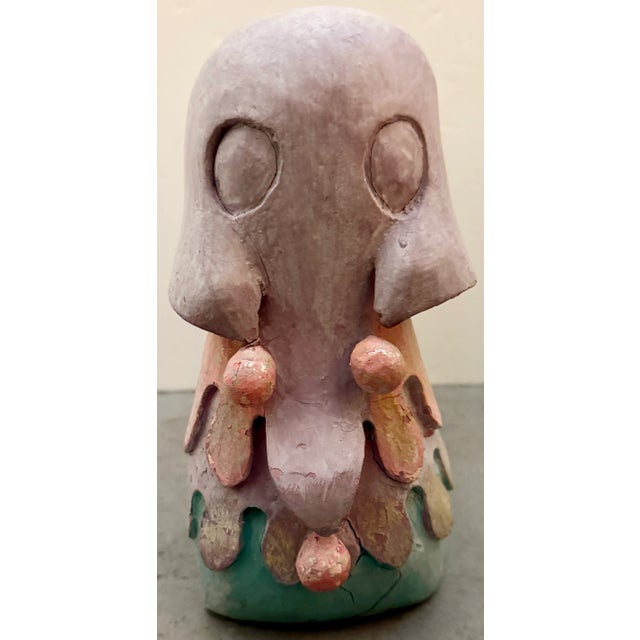 Folk Art 1980's Hand Carved Wooden Joker Sculpture For Sale - Image 3 of 10