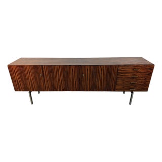 Vintage Mid-Century Modern Gabonese Ebony and Metal Sideboard For Sale
