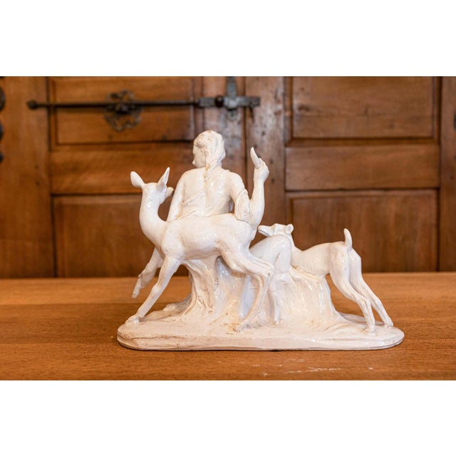 Neoclassical 20th Century Italian Ceramic Sculpture of Diana For Sale - Image 3 of 10
