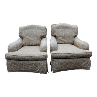 Late 20th Century Lee Industries English Arm Chairs- a Pair For Sale