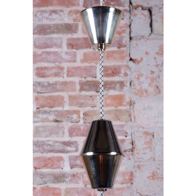 Mid-Century Chandelier in Brass and Lacquered Steel, Czech, 1960s For Sale - Image 9 of 18