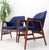 New Blue Wool Upholstery Teak Frames Danish Mid-Century Modern Lounge Chairs For Sale - Image 11 of 15