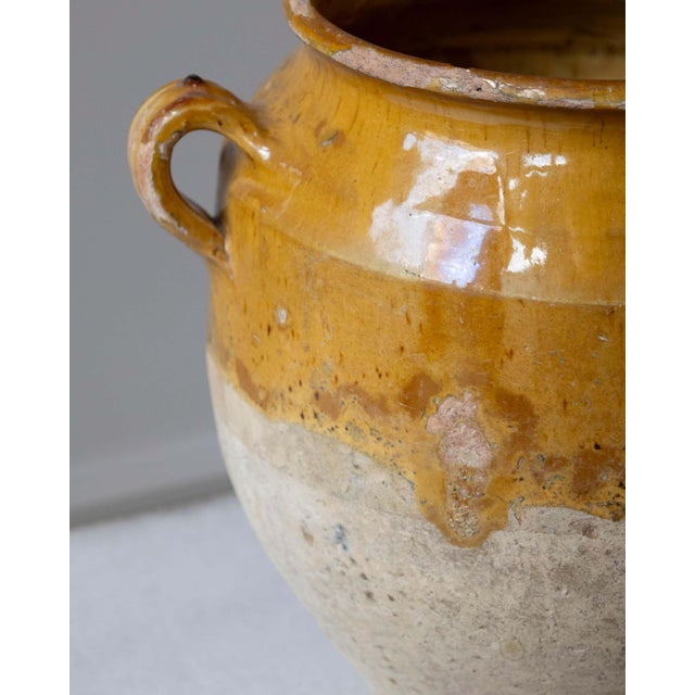 19th Century French Terracotta Confit Pot with Yellow Ochre Glaze For Sale - Image 9 of 12