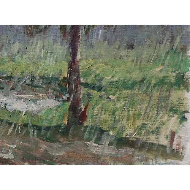 Original Impressionist Oil Painting: Forest Landscape by Ukrainian Artist 48-64 For Sale - Image 6 of 6
