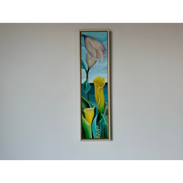 Impressionist Vintage Calla Lilies Still Life Oil Painting, Framed For Sale - Image 3 of 11