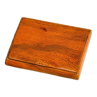 Wonderful Small Antique Wood Snuff Box Handcrafted Hinge Gentleman’s Pocket Box Tobacciana For Sale