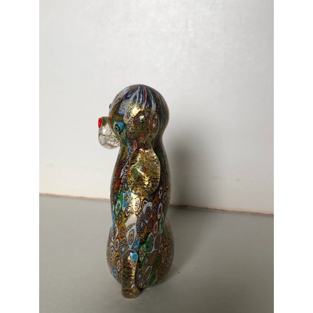 Italian Vintage Bucella Murano Italian Hand Blown Art Glass Dog Figurine For Sale - Image 3 of 5