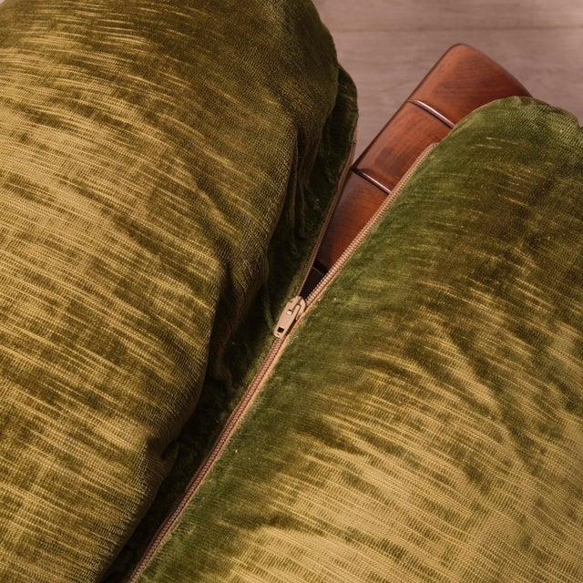 Handcrafted Armchairs in Velvet and Curved Wood, 1980s, Set of 2 For Sale - Image 12 of 18