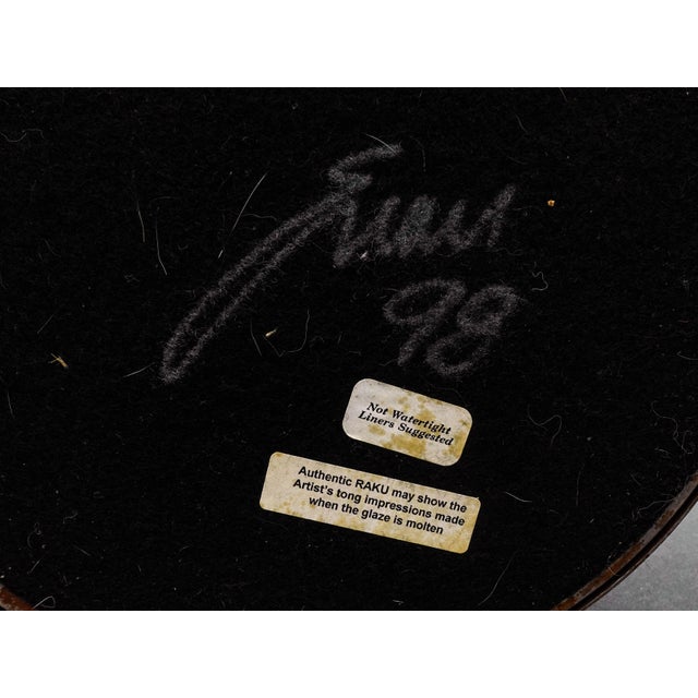 Tony Evans 1998 California Studio Raku Ceramic Art Pottery Monumental Vase For Sale - Image 10 of 11