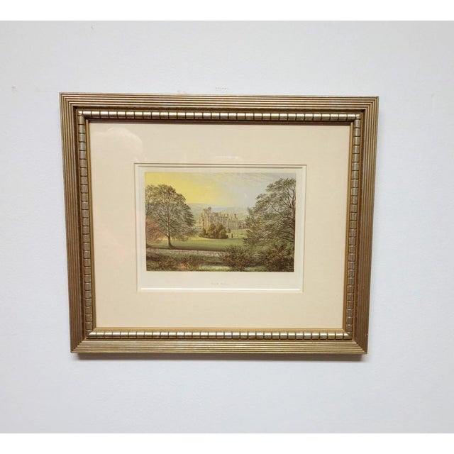 Late 19th Century Late Victorian Color Wood Engraving of Ilam Hall Staffordshire in Gilt Frame For Sale - Image 5 of 5