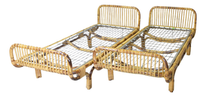 Daybeds in Bamboo and Rattan from Tito Agnoli, 1960s, Set of 2
