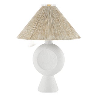 Mitzi Centella 18 in. 1 Light Table Lamp in Aged Brass and White Plaster Finish For Sale