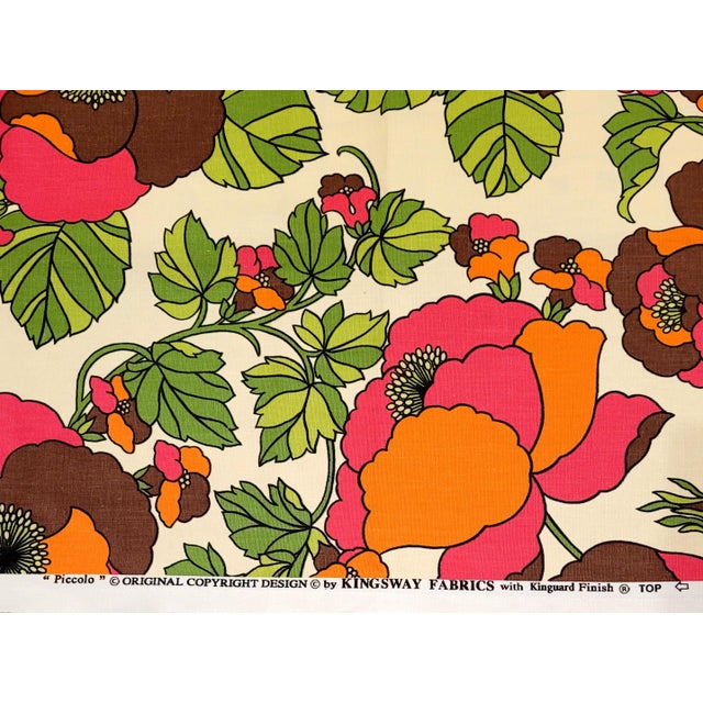 Vintage Kingsway Fabrics "Piccolo" Mod Floral Cotton Fabric 4.5 Yards