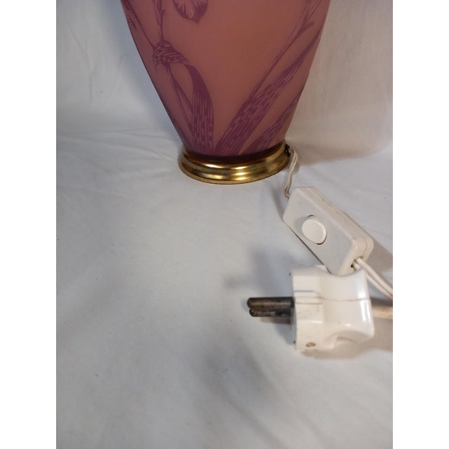 French Table Lamp with Etched Glass For Sale - Image 13 of 17