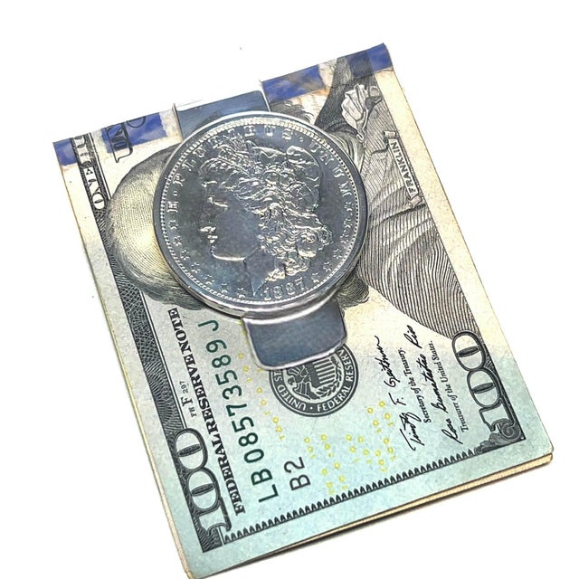 1990s 1990s Tiffany & Co Estate 1887 E. Pluribus Unum Makers Money Clip Sterling Silver For Sale - Image 5 of 9