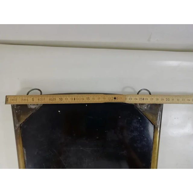 Metal Mirror with Brass Frame and Magnifying Glass, Italy, 1950s For Sale - Image 7 of 13