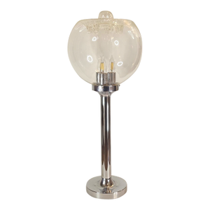 1970s Space Age Chrome Lamp With Murano Glass Shade