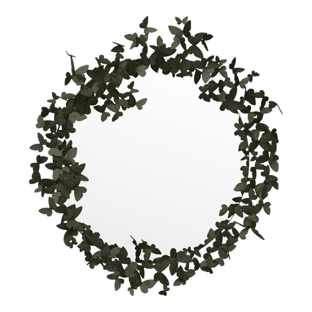 Gold Rubbed Black Butterfly Mirror Wall Mirror For Sale
