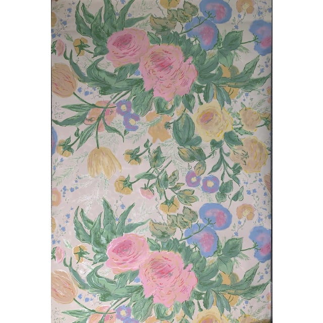 Vintage Schumacher Wallpaper from their Chantilly Collection circa 1986-1987. Pattern: Pot Pourri Colorway: Pastel The...