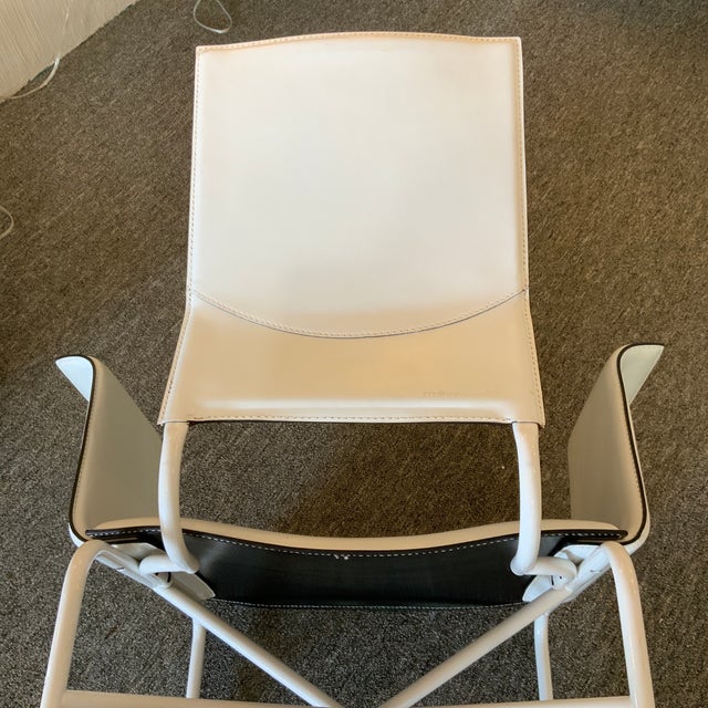 Matteo Grassi Dining Chairs Set of 6 in White Leather For Sale In West Palm - Image 6 of 9