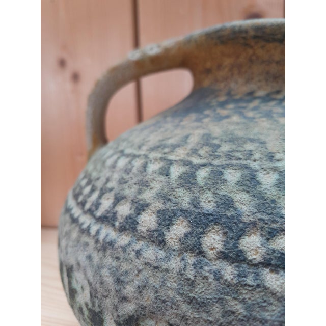 Brutalist Double-Handled Vase with Textured Cover For Sale - Image 6 of 9