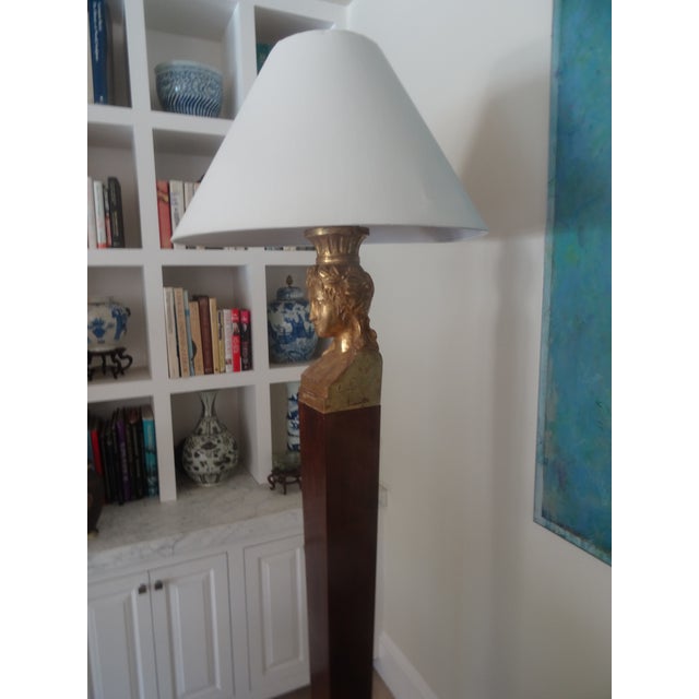 Wood Paul Ferrante Neoclassical Floor Lamp For Sale - Image 7 of 8