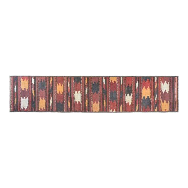 Vintage Mid Century Baluch Kilim Runner For Sale