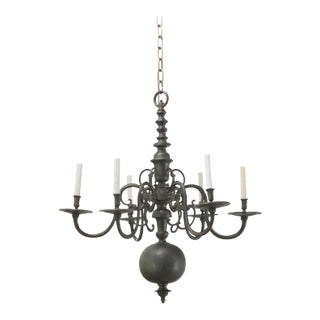 Large French 19th Century Brass Chandelier For Sale