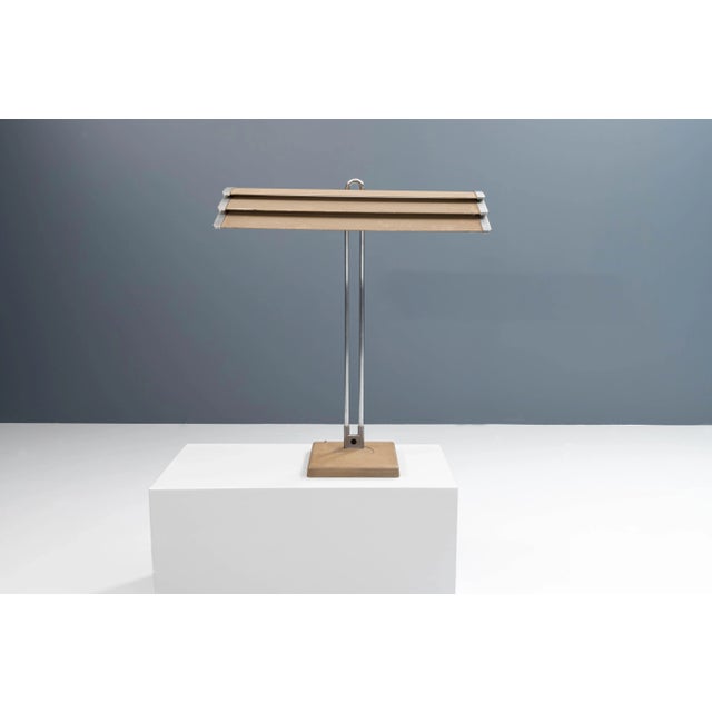 French Architectural Desk Lamp in Casted Iron Steel and Ribbed Aluminum, 1960s For Sale - Image 9 of 10