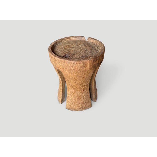 Contemporary Andrianna Shamaris Teak Wood Tray Style Side Table For Sale - Image 3 of 6