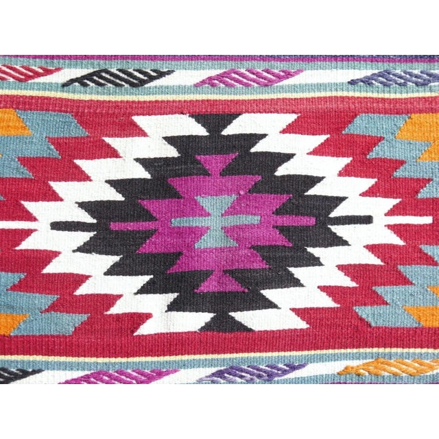 Textile 1960s Vintage Turkish Handknotted Kilim Runner -22"x103" For Sale - Image 7 of 13