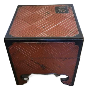 Large Chinese Red and Black Tea Storage Box
