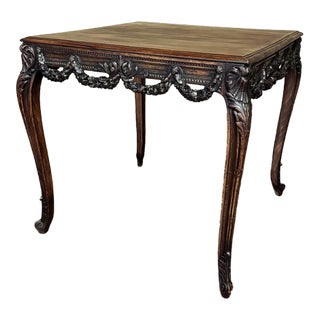 19th Century French Louis XVI Walnut End Table ~ Center Table For Sale