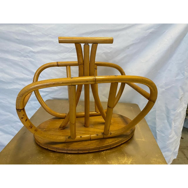 1970s Large Bentwood Bamboo Magazine Holder For Sale - Image 9 of 9