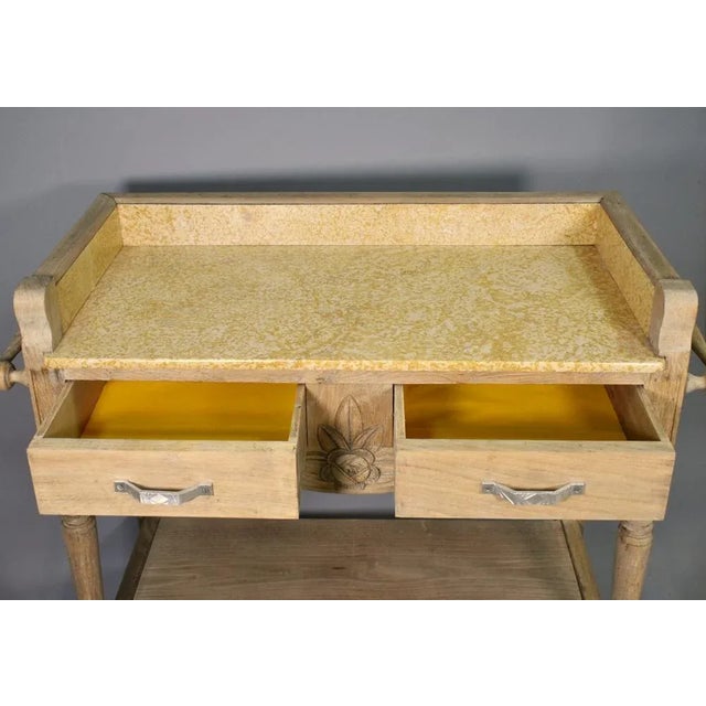Art Deco French Bleached Oak Washstand, 1920s For Sale - Image 9 of 16