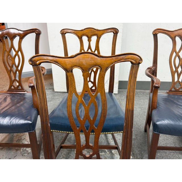 Georgian Carved Mahogany Dining Chairs, Set of Four For Sale In San Francisco - Image 6 of 12