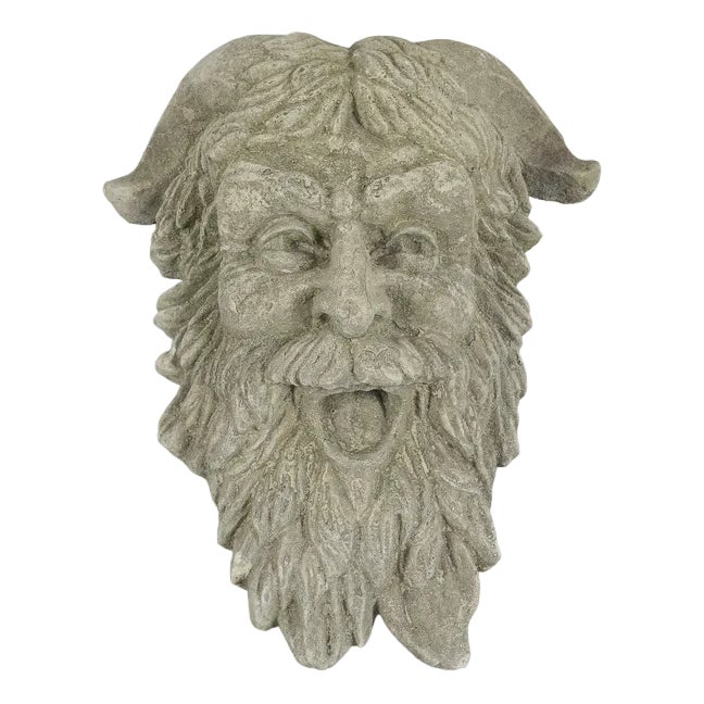 Large and Heavy Devil Wall Mask, 1930s, Concrete | Chairish