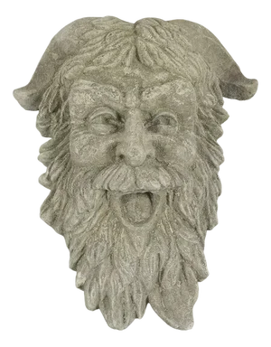 Large and Heavy Devil Wall Mask, 1930s, Concrete