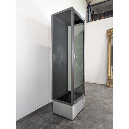Industrial Display Case in Patinated Metal For Sale - Image 3 of 9