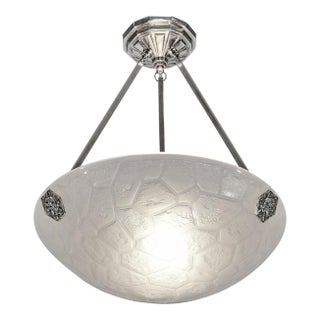 French Art Deco Pendant Light by Noverdy 1930 France For Sale