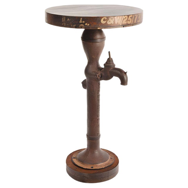 Bolster Fountain in Iron and Wood For Sale